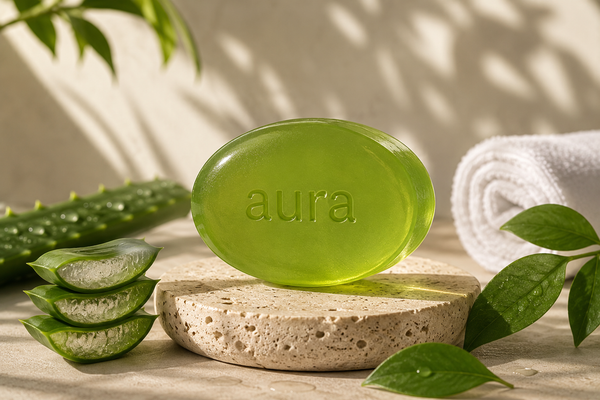 Aura Aloe Vera Bathing Bar – Pure Glycerin & Natural Oil